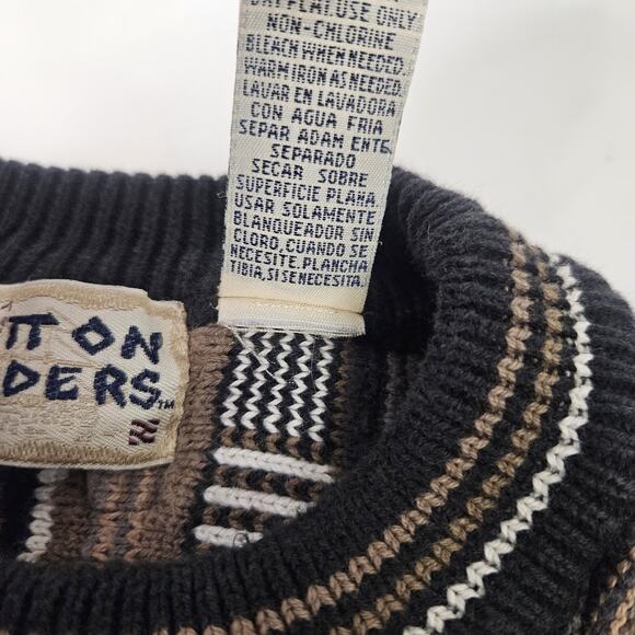 VTG 80s Cotton Traders 3D Chunky Knit Sweater XL Coogi Supreme Palace Atmos - Picture 5 of 9